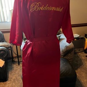 Red satin Bridesmaid Robe